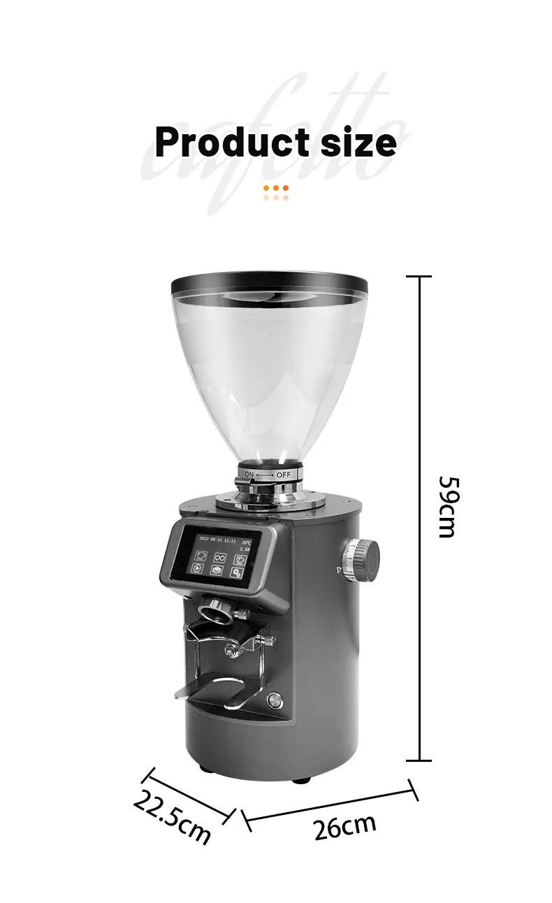 83mm Titanium Flat Burr Commercial Coffee Grinder Electric Digital