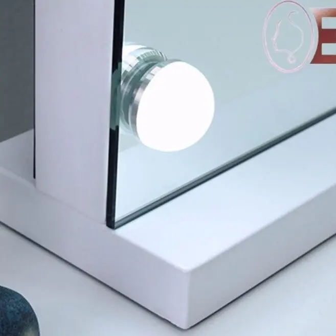 Smart Round Makeup Mirror with 14 Light Bulbs and LED Vanity Mirror for Modern Dressing Room