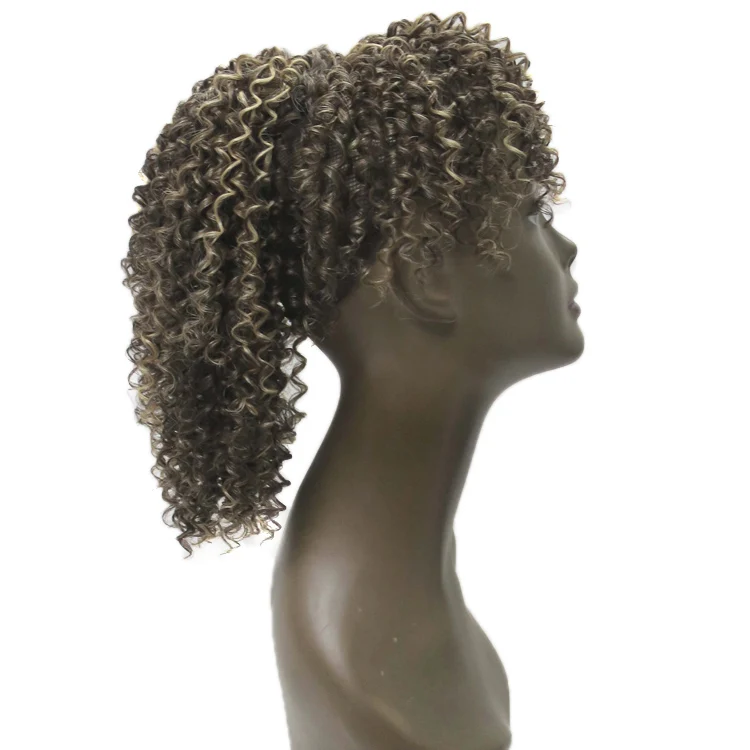 Новинка, кудрявые волосы из синтетического волокна, удлинитель волос, челка, кулиска, хвост