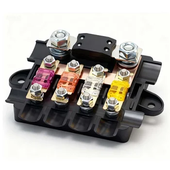 Bolt-on Fuse Holder ANS/MIDI/MEGA/ANM Fork-Bolt 1-in 4-Out 5-Way Fuse Holder Box Bolt-on Fuse Holder ANS/MIDI/MEGA/ANM Fork-Bolt 1-in 4-Out 5-Way Fuse Holder Box