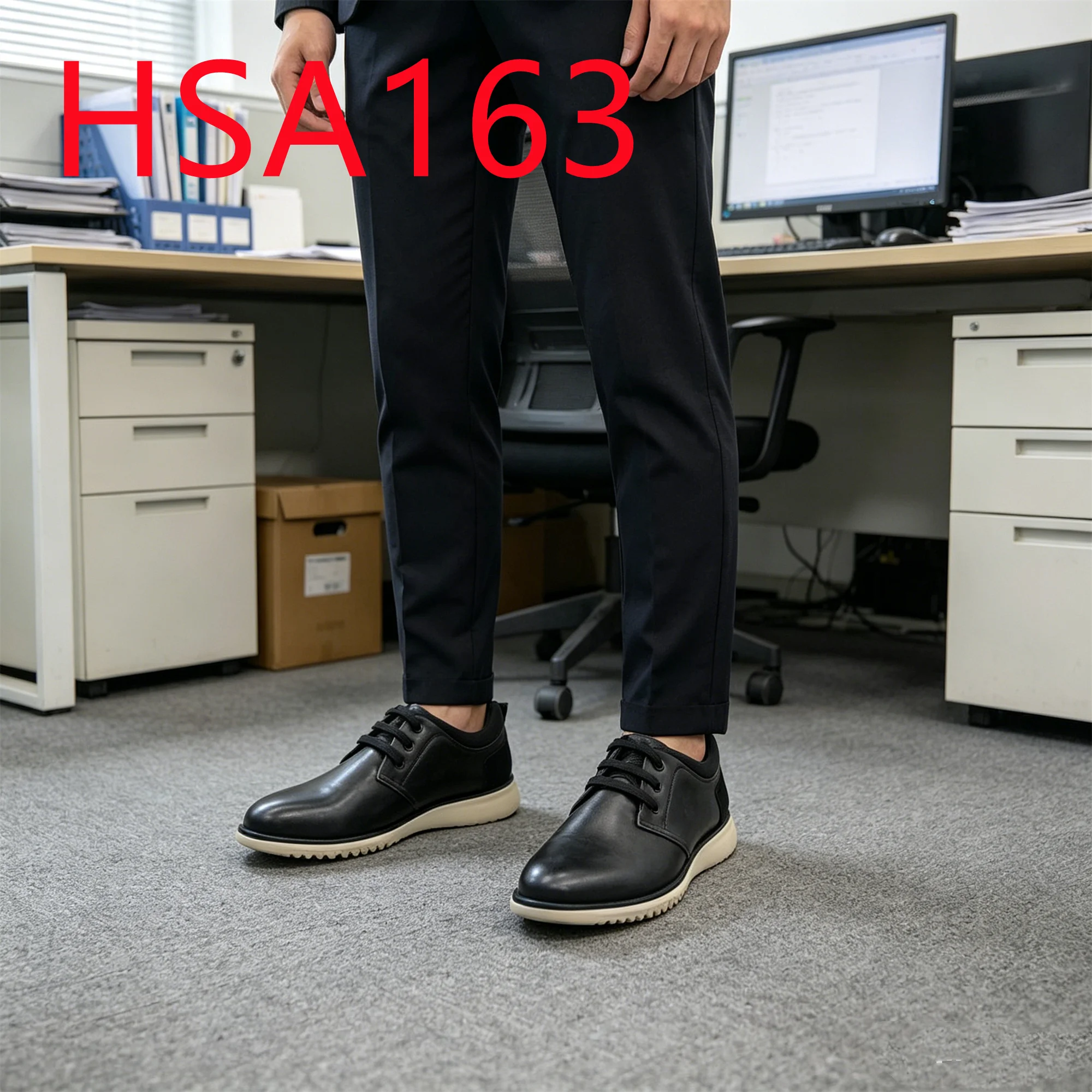 HY, Scarpe eleganti da uomo in pelle pieno fiore + pelle scamosciata, stile retrò, collezione premium in stile britannico, codice HSA163