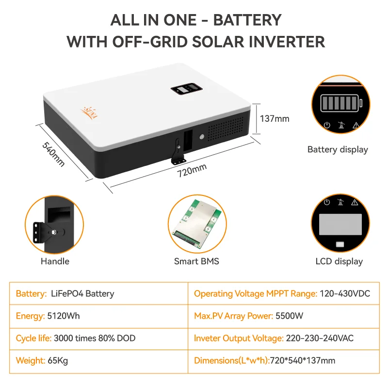 Wholesale Off Grid Power Wall Mounted 5kwh Lfp Lifepo4 Lithium Ion ...