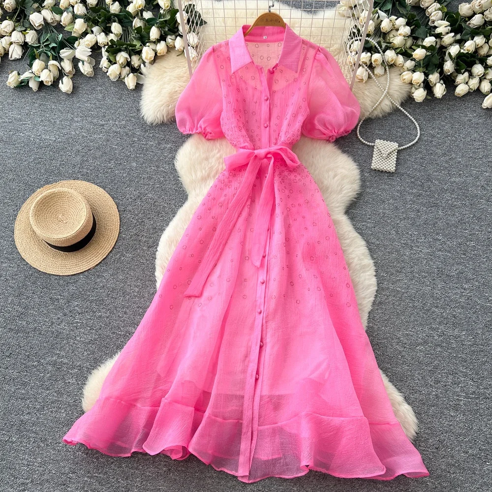 Women Chiffon A-line Dress With Puff Sleeve and Elegant Office Casual Short Sleeve Dress for Women| Alibaba.com Women Chiffon A-line Dress With Puff Sleeve and Elegant Office Casual Short Sleeve Dress for Women| Alibaba.com