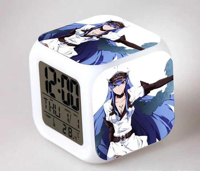 アニメメジャー　アラームクロックセット Japan Anime Akame Ga KILL! Esdeath 7 Color Changing Alarm Clock
