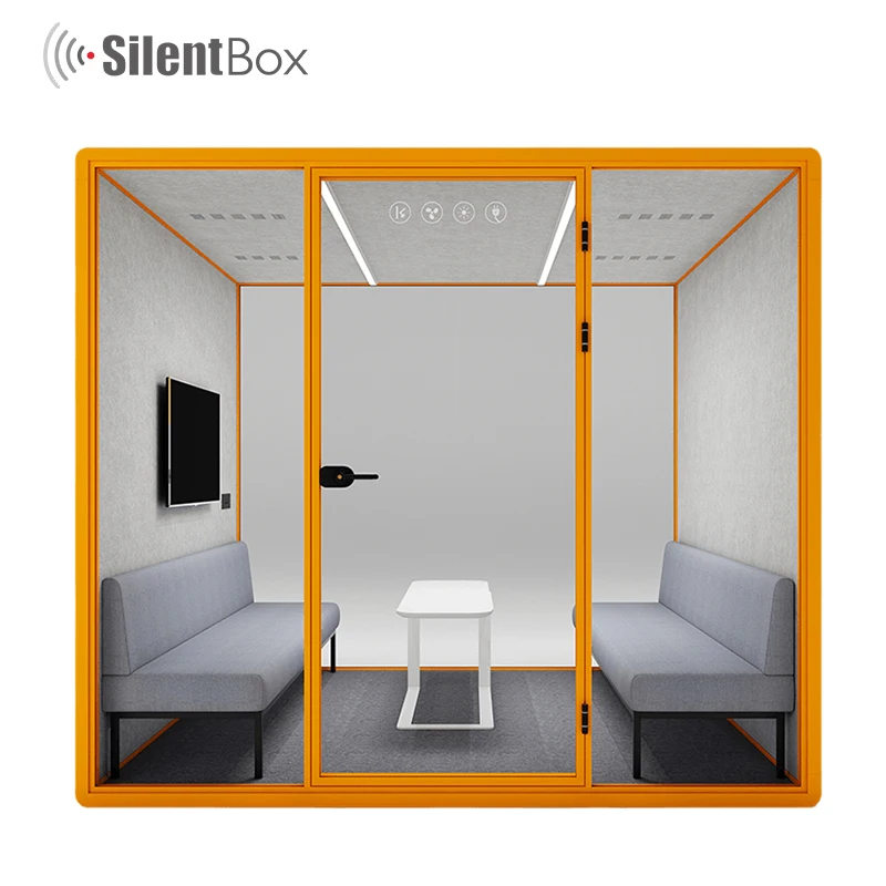 Aluminum Frame Structure Soundproof Chat Pod 6 People Office Work Space  Privacy Soundproof Meeting Booth Phone Pod Home Office - Buy Sound  Booth,Meeting Booth Phone,Modern Office Phone Booth Product on 