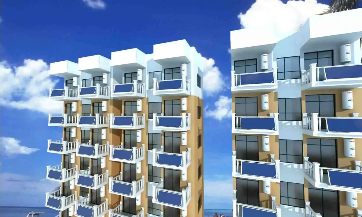 Polyurethane Tank Solar Hot Water System Solar Water Heater with Liquid Flat Plate Collector and High Density