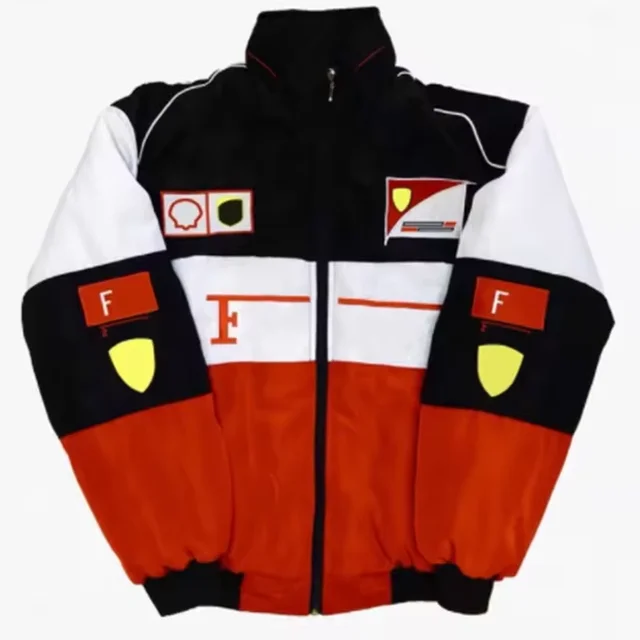 Embroidery Custom OEM Casual Streetwear Car Vintage Racing Jacket Motor Bike Motorcycle Boy Winter bomber f1 Race Jacket for men