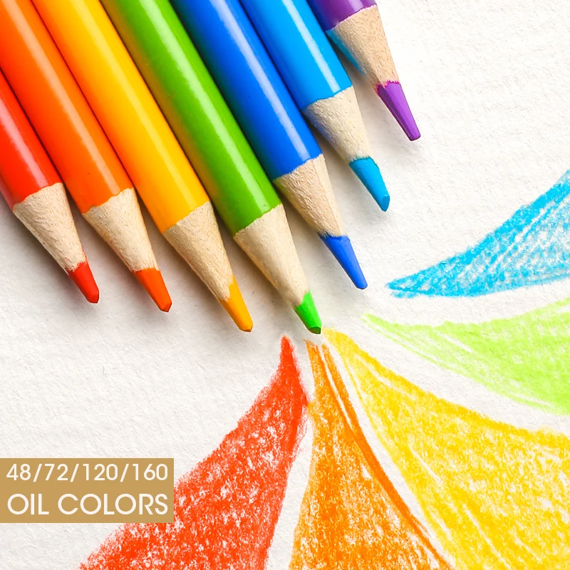 72/120/160Colors Oil Color Pencils Set Sketch Pencil No-Toxic Wood Soft  Bright Color Pencil Artist Paint School Supplies