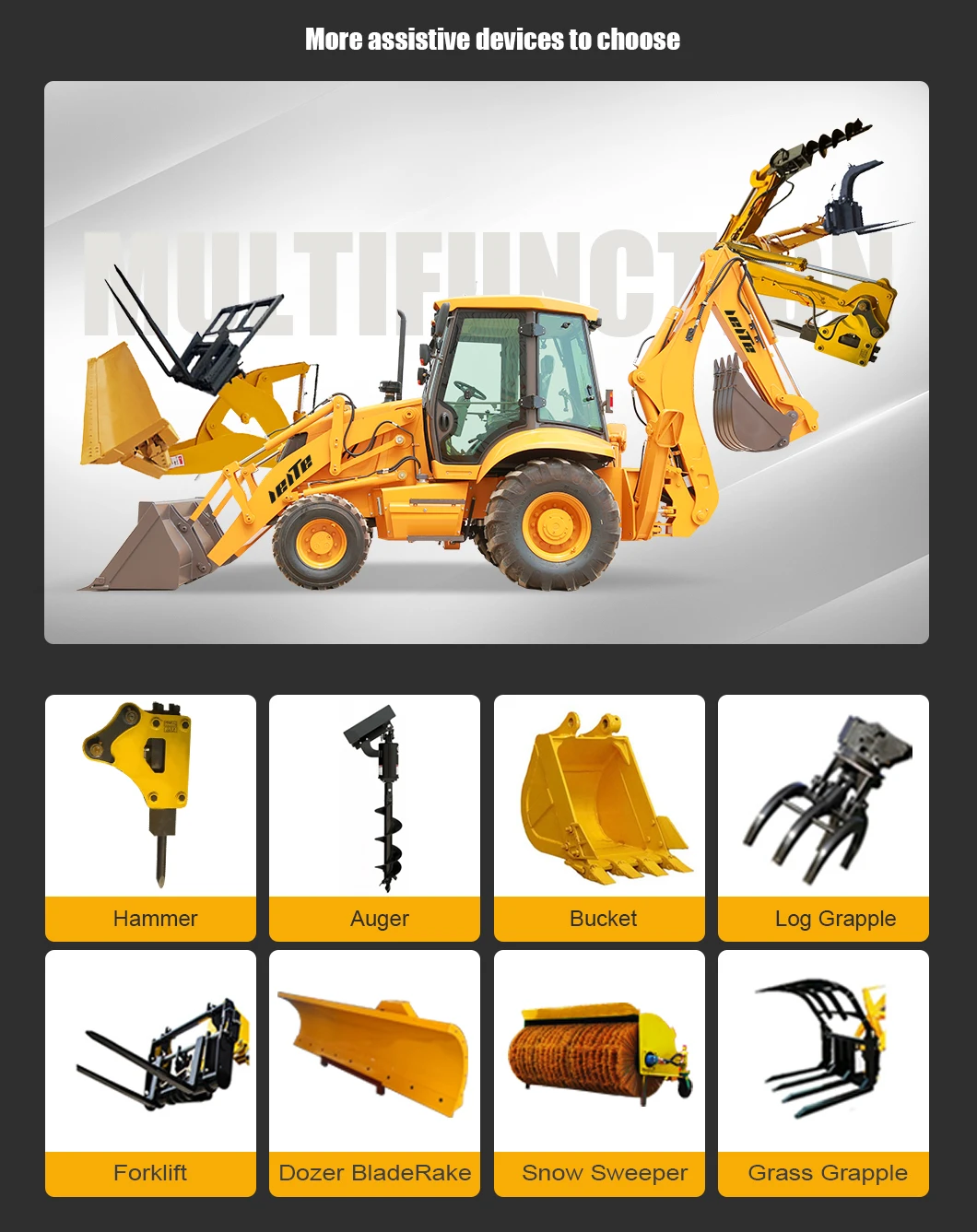 Diesel Mini Backhoe loader 3 ton 5 ton CE EPA China Sale 4 wheel drive new backhoe and loader Applicable earthmoving machinery