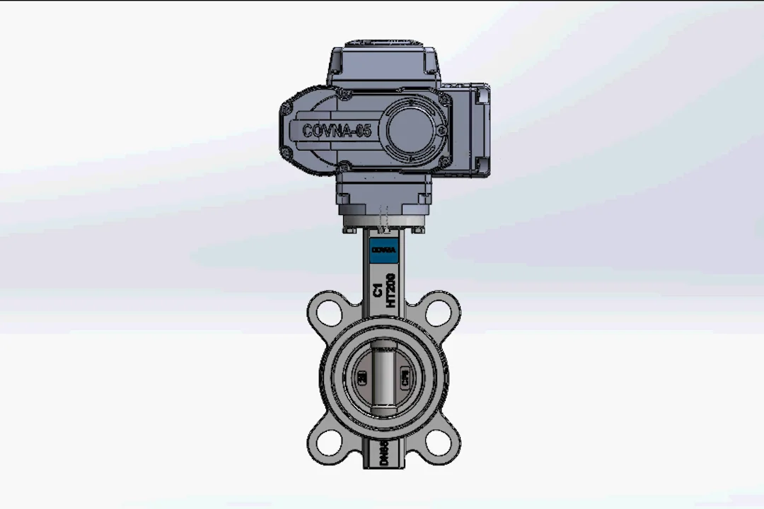 Covna Dn100 Wafer Type Stainless Steel Motorized Control Butterfly