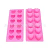 12 even heart shape-pink