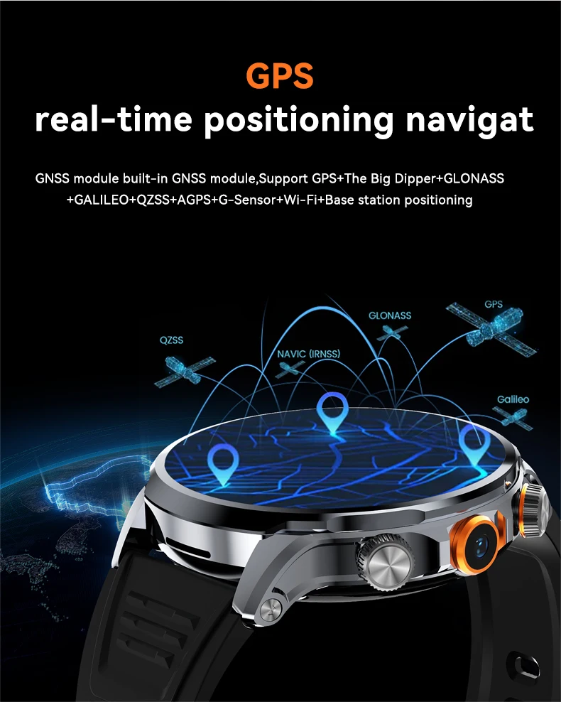 H18 Smart Watch 4G Sim Card HD Camera GPS Sport Tiktok Youtube 1100mAh Battery Relojes Android Smart Watch for Men