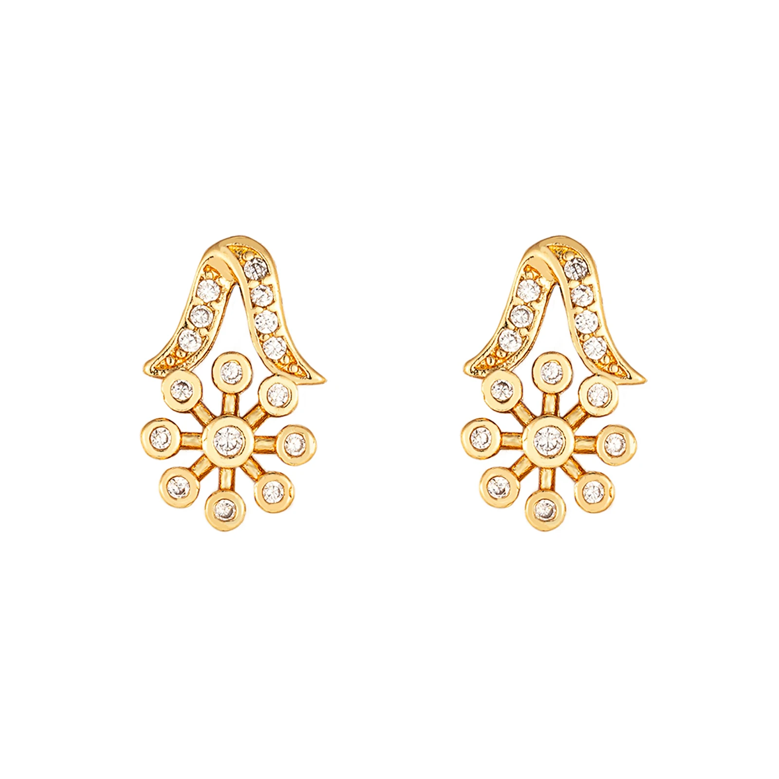 24K Gold Plated Zircon Flower Jewelry Set