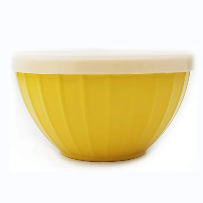 Shatter-Proof Chip-Resistant Dishwasher Safe BPA Free Melamine Bowls with Lids - Set of 6 in 6 Assorted Colors