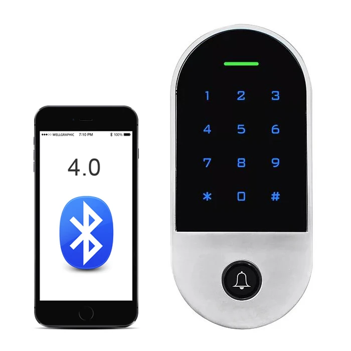 Tastiera Touch Screen Per Porta – Lettore Impronte Digitali E Password, Impermeabile IP68, Con Retroilluminazione E Supporto Carte