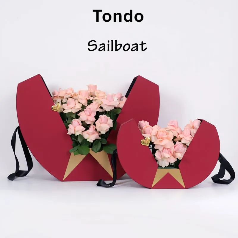 Роскошная дизайнерская коробка с изображением парусника цветов премиум-класса подарок на день Святого Валентина День матери упаковочная