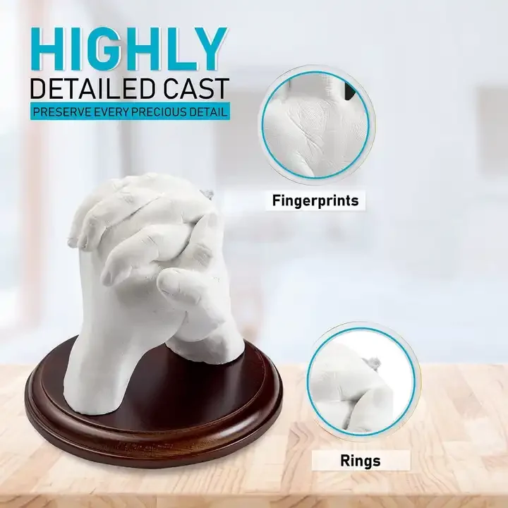 3d Cast of Hands for Two Alginate Impression Powder 3d Baby Casting Kit for Baby Hand and Feet DIY Plaster Hand Mold