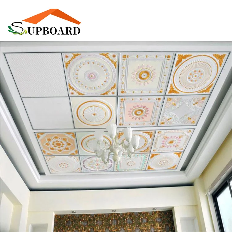 Hot Sales Gypsum Ceiling Board  Flower Design Pictures