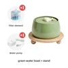 Green water fountain+stand