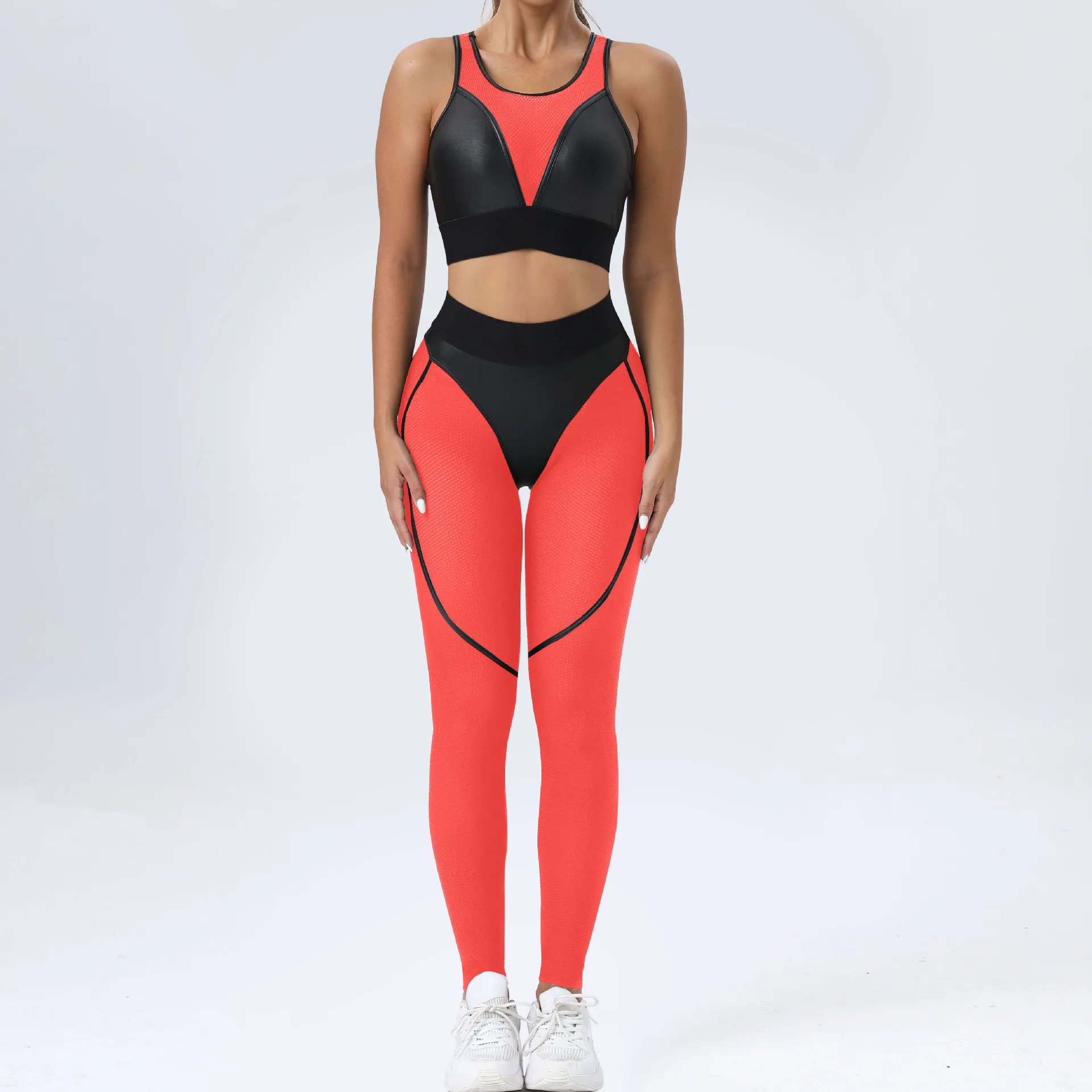 High Quality 2 Piece Yoga Suit Workout Women Fitness Gym Sets Running Athletic Wear Mesh Sports Bra Butt Lift Yoga Leggings