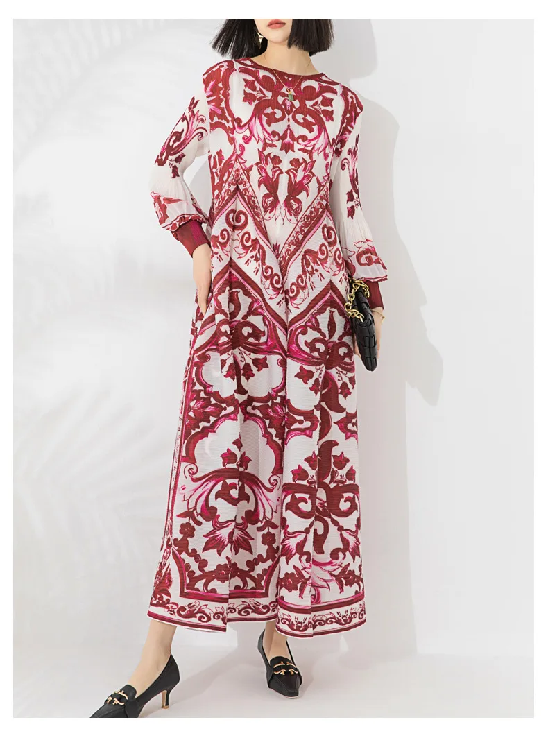 crepe polyester dress Fuschia sweetheart neckline long crepe dress with puff sleeves