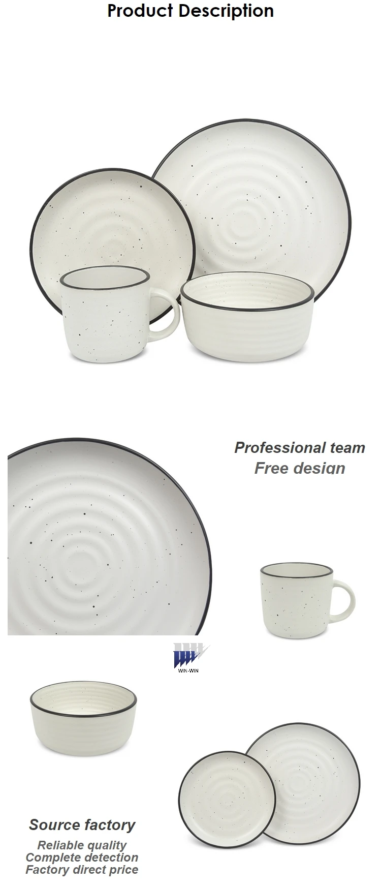 New Design High Quality Stoneware Dinnerware Set For Restaurant Matted