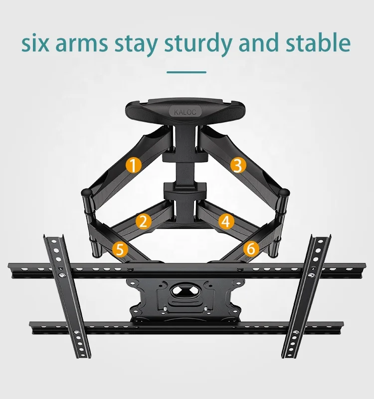 Kaloc X8 Full Motion Wall Bracket for 32-75 Inch TVs - VESA