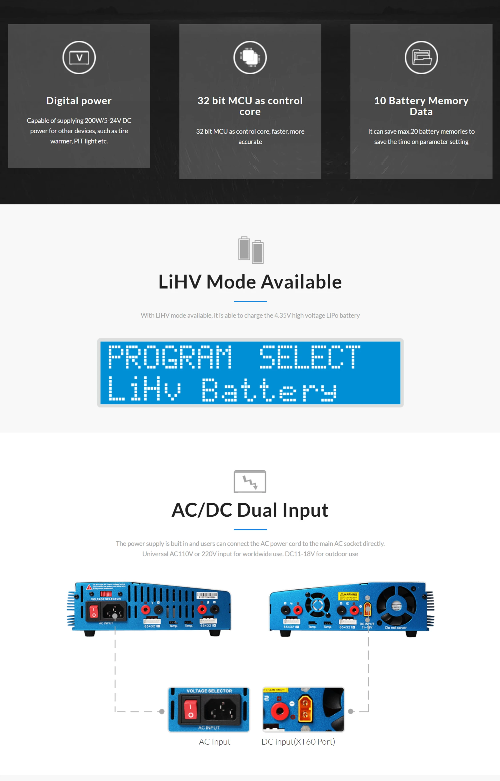 Evpeak Cq3 Rc 100w X 4 Balance Lipo Battery Charger Nimh Nicd Lithium