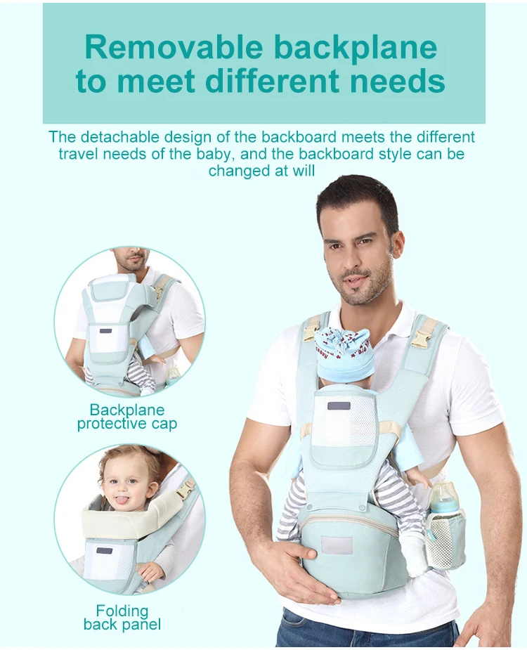 2023 Best Polyester Cotton Ergonomic Baby carrier with HipSeat Carrier 3 In 1 Front Facing Baby Wrap Sling