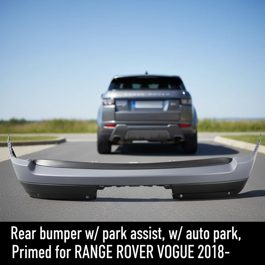 LR105876-B Rigenstar New Grey/Black Customizable Primed Rear Bumper Replacement for VOGUE 2018- Car Accessory