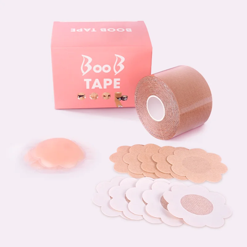 Lifting Breast Push up Adhesive Body Tape Stikcy Breast Lift Patch Hard Case Pouch for Nipple Tape