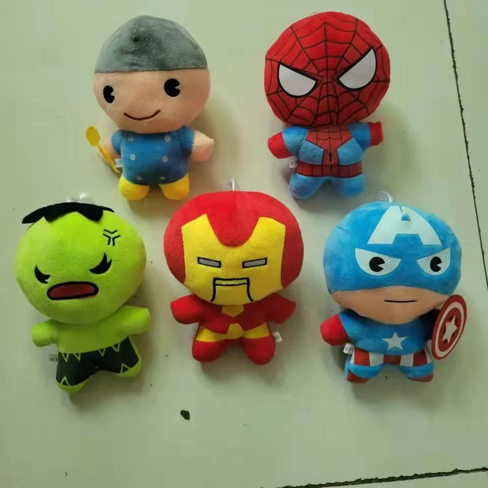 Factory Wholesale 17-20cm Super Heroes avengeres anime Stuffed Plush Toy Spider-man Iron mans Captain Crane Machine Plush Doll