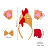 3D yellow chicken gloves set