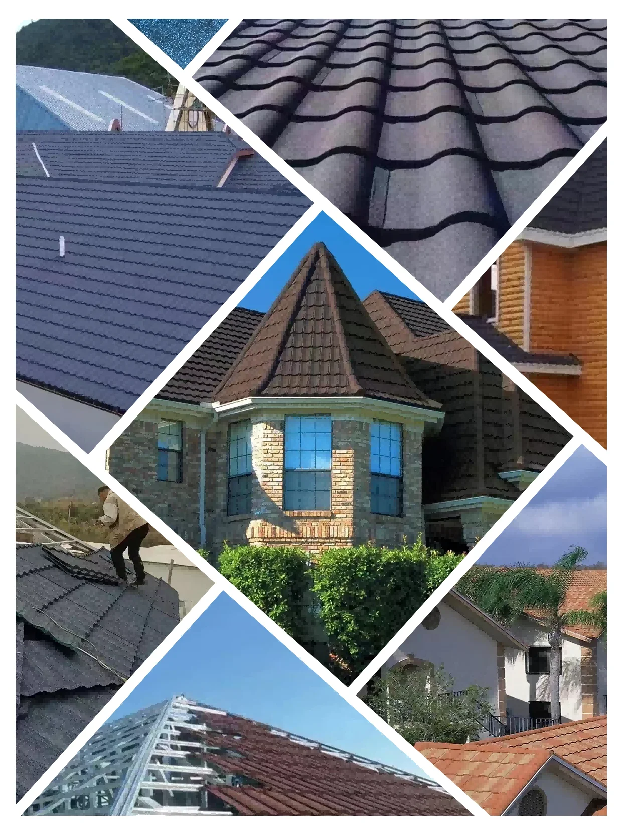 Colorful Roof Tiles High Quality Aluminium Zinc Stone Coated Metal Roof ...