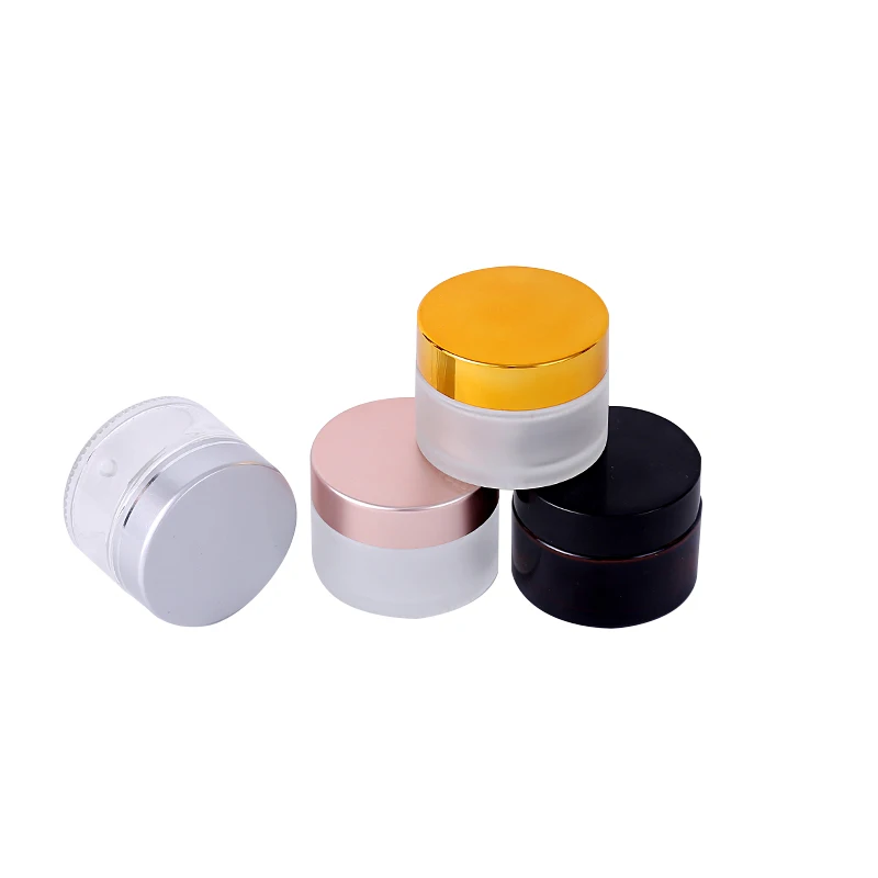 Custom logo Size Wholesaler Empty clear Glass Cosmetic Jars 120g 4oz Glass Cream Jars with Plastic Cap