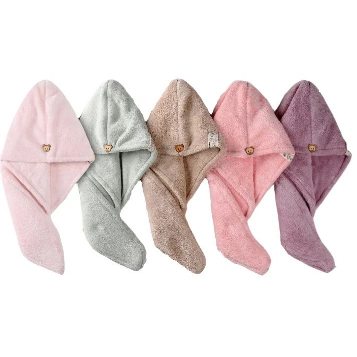 Free sample with fast delivery microfiber towel double layer hair drying towel