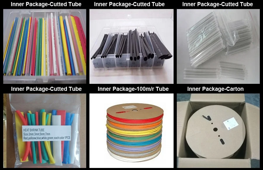 Plastic bag 164pcs/set Single Wall insulated Multi-color 125C 600V EVA Heat Shrink Tube details