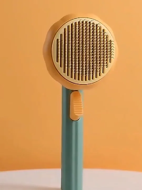 New Custom Cute Pet Hair Grooming Brush Pumpkin Comb Dog Clean Button