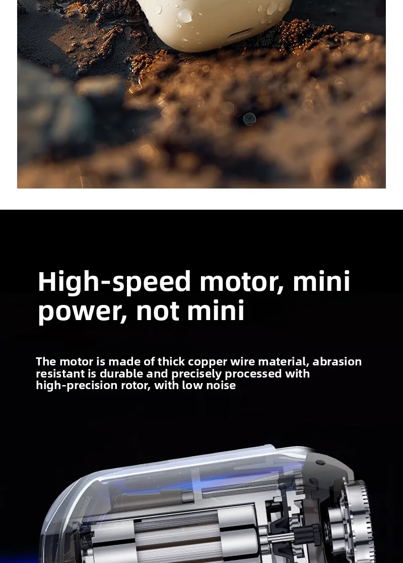 Portable Mini Dual-Head Electric Shaver Fully Washable with Magnetic Floating Design for Men