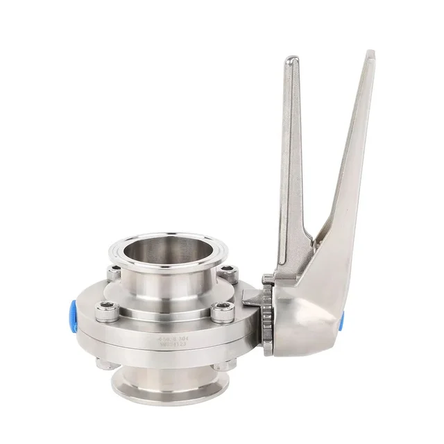 Welded Sanitary Manual Butterfly Valve with Multi-Position Handle Tri Clamp and FDA Approved Gasket