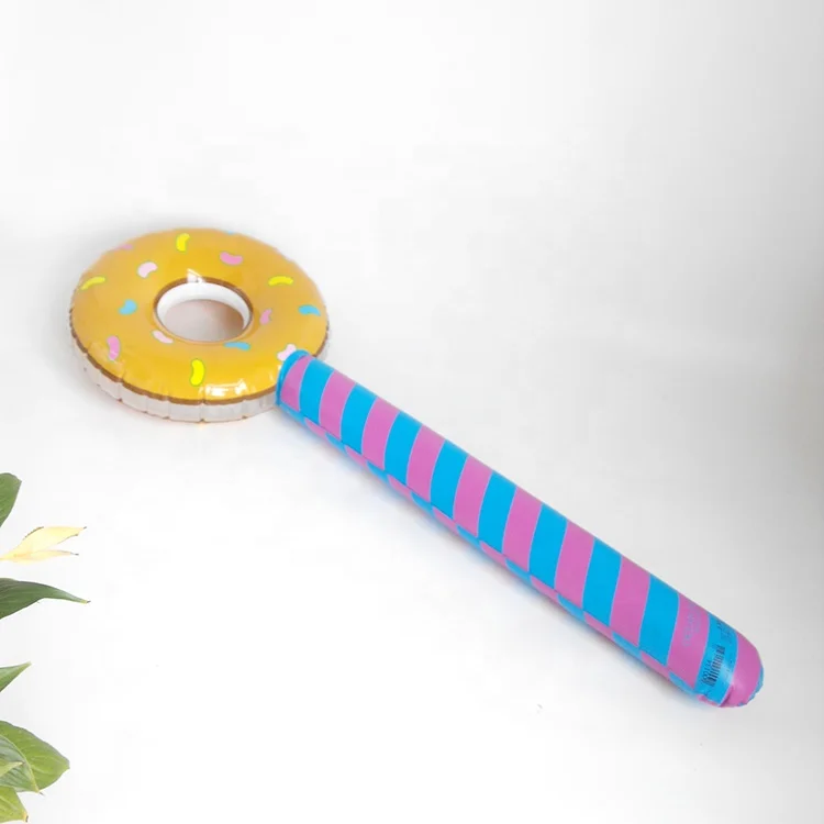 kids colorful printed lollipop inflatable donut stick for decoration