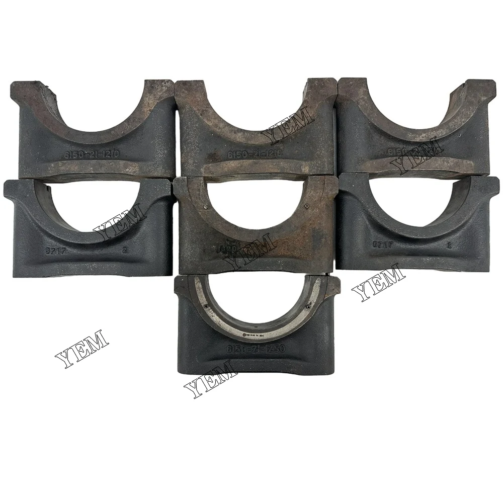 For Komatsu Engine 6D125 Main Bearing Seat 6150-21-1250 6150-21-1210 Spare Part Machinery Engine Spare Parts