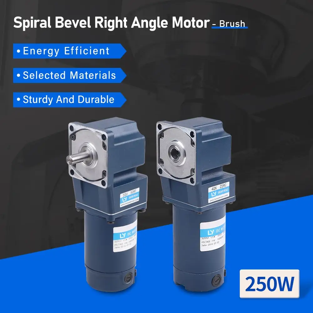250W Spiral Bevel Right Angle Motor 24V DC for Food Machine
