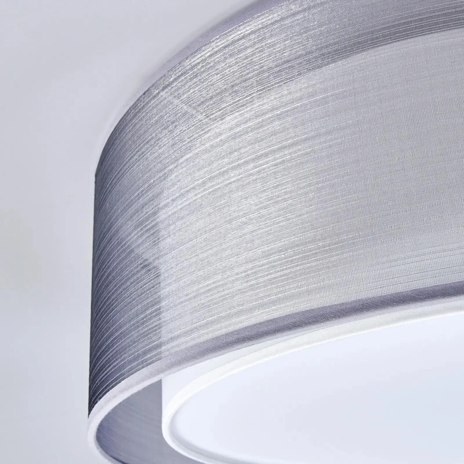 Contemporary Handmade  Fabric Ceiling Light Drum Double Shade Hanging  Yarn Lamp for Home Pendant Lighting Decor