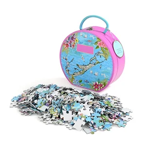 OEM ODM Customization Suitcase Box Paper Educational Puzzle Unisex Cartoon DIY Toy for Kids