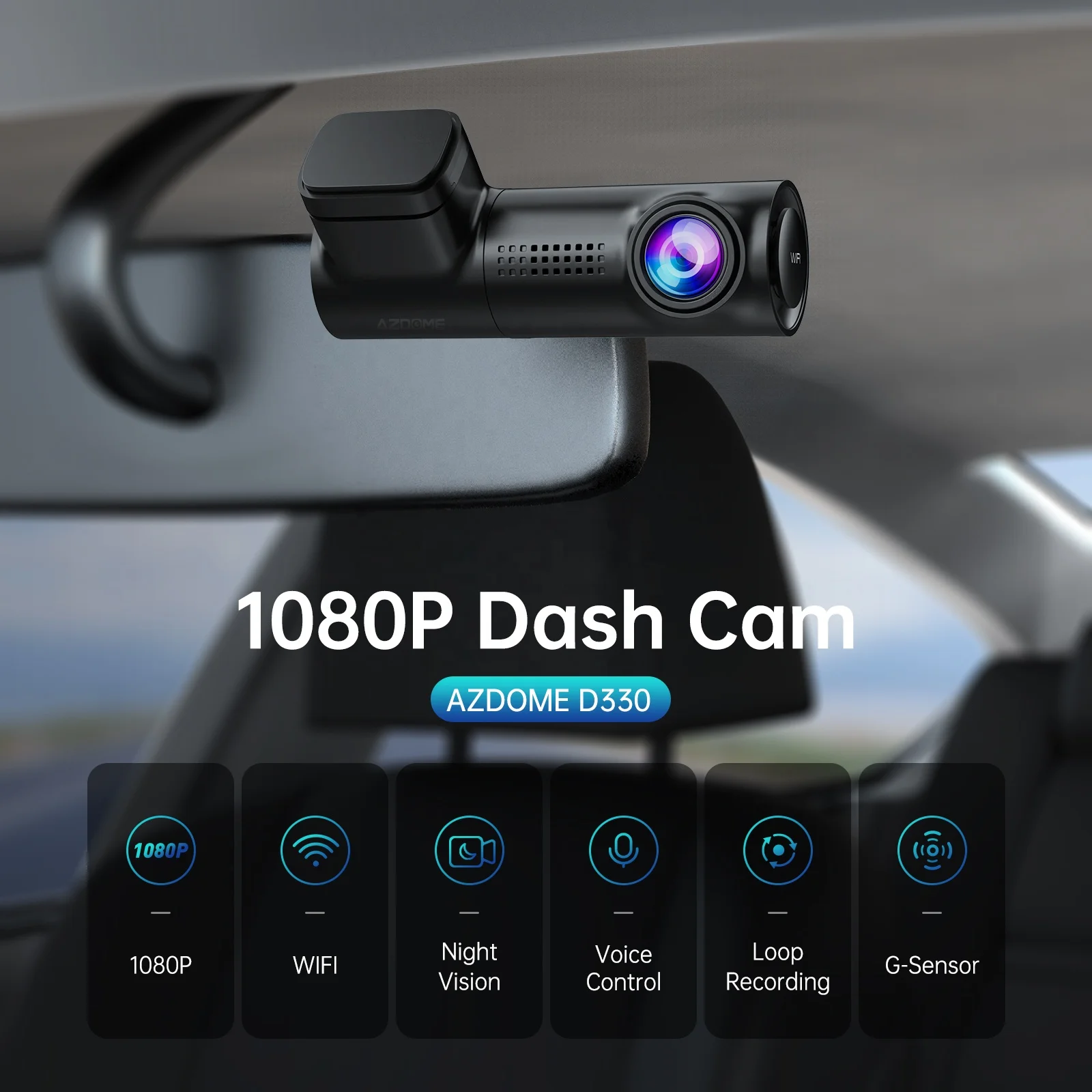 Azdome Dash Cam Night Recording Azdome M300S Channel Dual Dash Cam