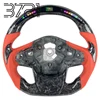 Fibra de Carbono Forjada LED + Cuero Perforado Rojo
