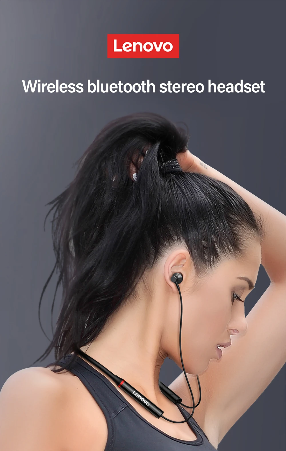 Original Lenovo HE05X neck earbuds Waterproof HIFI magnetic design neckband earphone headphone