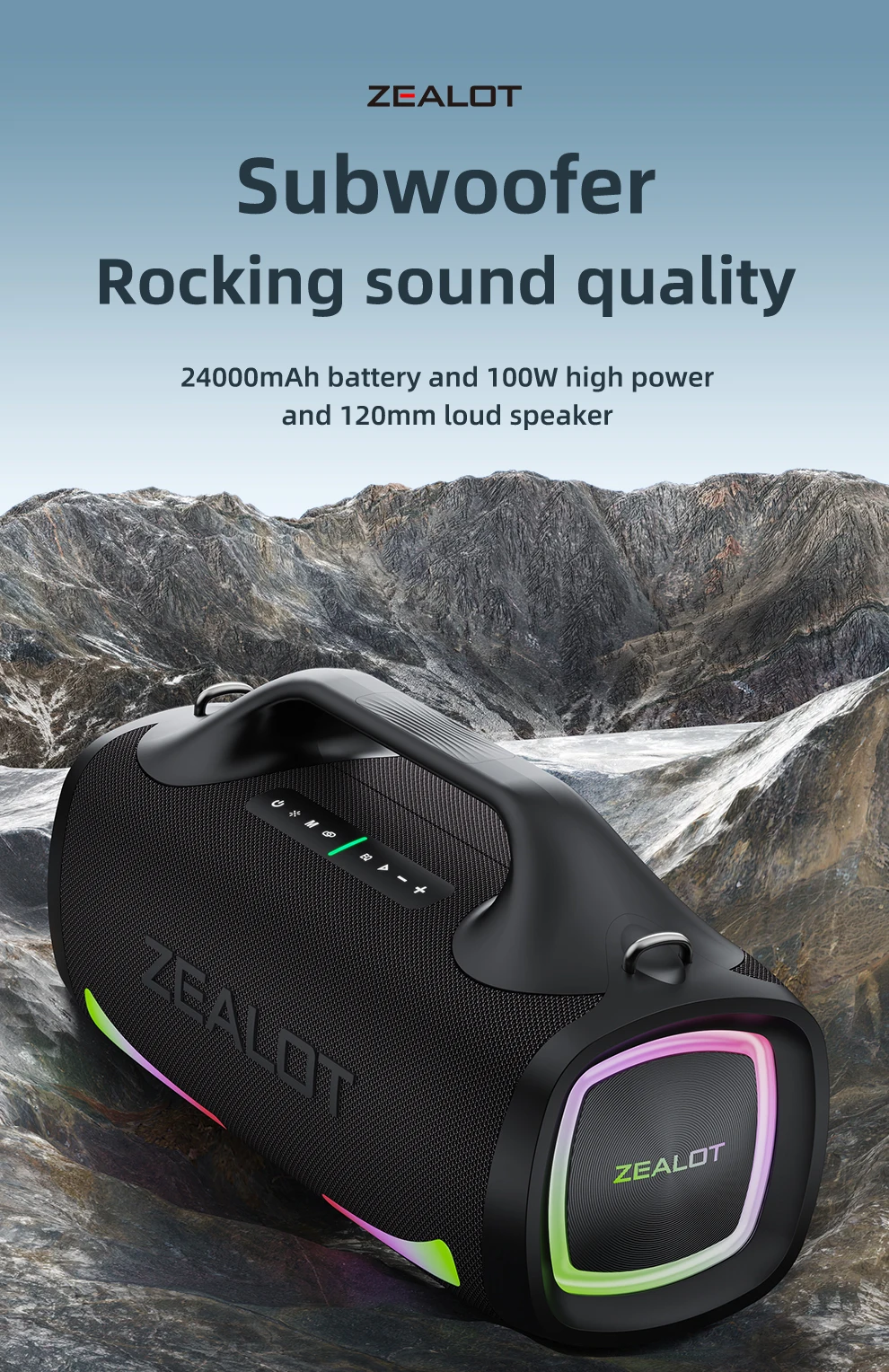 新品Zealot S79 ポータブルスピーカー 100W Buy Zealot S79 Bluetooth Speaker Outdoor Subwoofer 100W