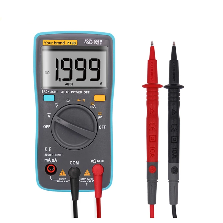 ZOTEK ZOYI OEM Cheap 2000 Counts Auto Ranging Multimeter Small Digital Multimeter